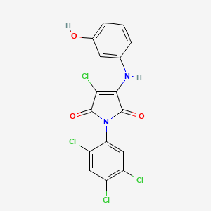 molecular formula C16H8Cl4N2O3 B7759331 3-chloro-4-(3-hydroxyanilino)-1-(2,5-trichlorophenyl)-2,5-dihydro-1H-2,5-pyrroledione 
