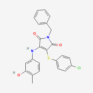 1-Benzyl-3-(4-chlorophenyl)sulfanyl-4-(3-hydroxy-4-methylanilino)pyrrole-2,5-dione