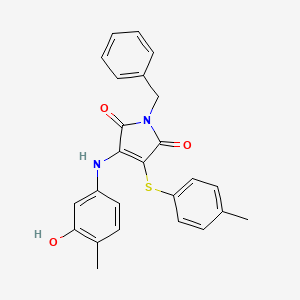 molecular formula C25H22N2O3S B7759359 1-Benzyl-3-(3-hydroxy-4-methylanilino)-4-(4-methylphenyl)sulfanylpyrrole-2,5-dione 