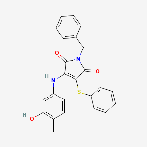 molecular formula C24H20N2O3S B7759360 1-benzyl-3-[(3-hydroxy-4-methylphenyl)amino]-4-(phenylsulfanyl)-1H-pyrrole-2,5-dione 
