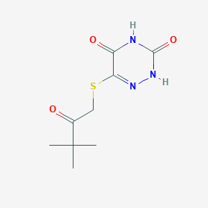 6-((3,3-dimethyl-2-oxobutyl)thio)-1,2,4-triazine-3,5(2H,4H)-dione