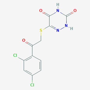 molecular formula C11H7Cl2N3O3S B7759364 6-[2-(2,4-dichlorophenyl)-2-oxoethyl]sulfanyl-2H-1,2,4-triazine-3,5-dione 