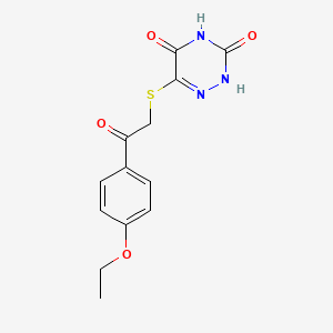 molecular formula C13H13N3O4S B7759390 6-[2-(4-ethoxyphenyl)-2-oxoethyl]sulfanyl-2H-1,2,4-triazine-3,5-dione 