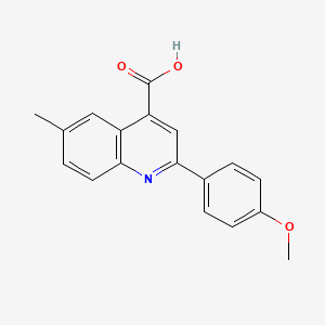 molecular formula C18H15NO3 B7759426 2-(4-Methoxyphenyl)-6-methylquinoline-4-carboxylic acid CAS No. 5936-79-8