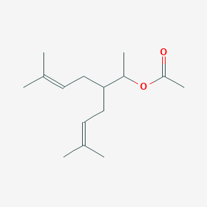 molecular formula C15H26O2 B7759477 6-Methyl-3-(3-methylbut-2-en-1-yl)hept-5-en-2-yl acetate 
