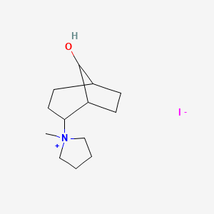molecular formula C13H24INO B7759491 2-(1-Methylpyrrolidin-1-ium-1-yl)bicyclo[3.2.1]octan-8-ol;iodide 
