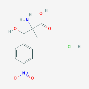 molecular formula C10H13ClN2O5 B7759562 2-Amino-3-hydroxy-2-methyl-3-(4-nitrophenyl)propanoic acid hydrochloride 