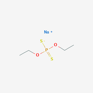 molecular formula C4H10NaO2PS2 B7759587 Sodium;diethoxy-sulfanylidene-sulfido-lambda5-phosphane 