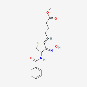 (Z)-methyl 5-((Z)-4-benzamido-3-(hydroxyimino)dihydrothiophen-2(3H)-ylidene)pentanoate