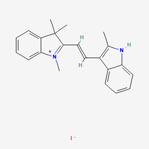 molecular formula C22H23IN2 B7759605 1,3,3-Trimethyl-2-[(E)-2-(2-methyl-1H-indol-3-yl)ethenyl]-3H-indolium (I-) 