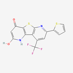 4-hydroxy-11-thiophen-2-yl-13-(trifluoromethyl)-8-thia-3,10-diazatricyclo[7.4.0.02,7]trideca-1(9),2(7),4,10,12-pentaen-6-one