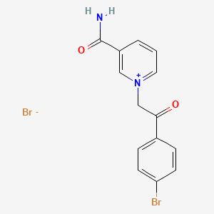 molecular formula C14H12Br2N2O2 B7759629 1-[2-(4-Bromophenyl)-2-oxoethyl]pyridin-1-ium-3-carboxamide;bromide 