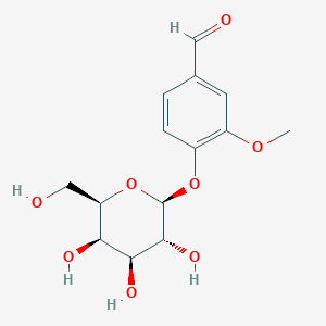 3-methoxy-4-(((2S,3R,4S,5R,6R)-3,4,5-trihydroxy-6-(hydroxymethyl)tetrahydro-2H-pyran-2-yl)oxy)benzaldehyde