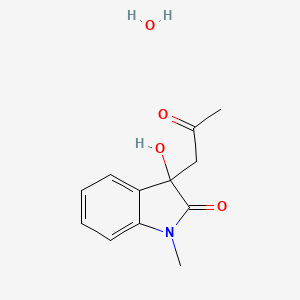 molecular formula C12H15NO4 B7759732 3-Hydroxy-1-methyl-3-(2-oxopropyl)indol-2-one;hydrate 