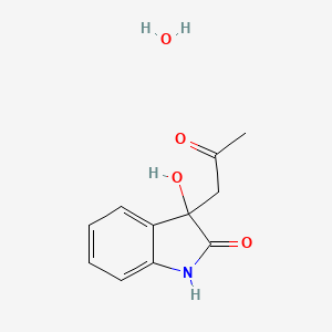 molecular formula C11H13NO4 B7759747 3-hydroxy-3-(2-oxopropyl)-1H-indol-2-one;hydrate 