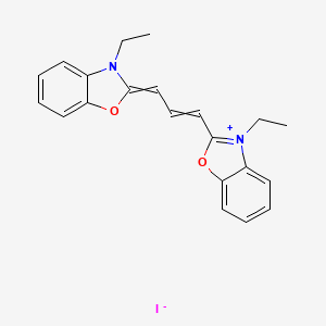 molecular formula C21H21IN2O2 B7759749 Benzoxazolium, 3-ethyl-2-(3-(3-ethyl-2(3H)-benzoxazolylidene)-1-propenyl)-, iodide 