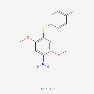 molecular formula C15H18ClNO2S B7759826 2,5-Dimethoxy-4-(4-methylphenyl)sulfanylaniline;hydron;chloride 