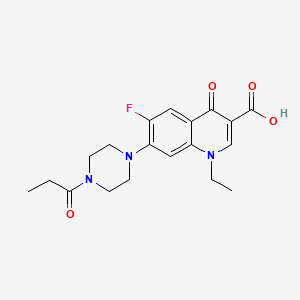 molecular formula C19H22FN3O4 B7759867 1-Ethyl-6-fluoro-4-oxo-7-(4-propanoylpiperazin-1-yl)-1,4-dihydroquinoline-3-carboxylic acid 