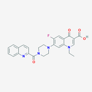 molecular formula C26H23FN4O4 B7759872 1-Ethyl-6-fluoro-4-oxo-7-[4-(quinolin-2-ylcarbonyl)piperazin-1-yl]-1,4-dihydroquinoline-3-carboxylic acid 