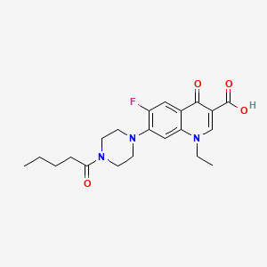 molecular formula C21H26FN3O4 B7759882 1-Ethyl-6-fluoro-4-oxo-7-(4-pentanoylpiperazin-1-yl)-1,4-dihydroquinoline-3-carboxylic acid 