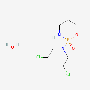 molecular formula C7H15Cl2N2O2P.H2O<br>C7H17Cl2N2O3P B7759886 Cyclophosphamide monohydrate CAS No. 22068-88-8