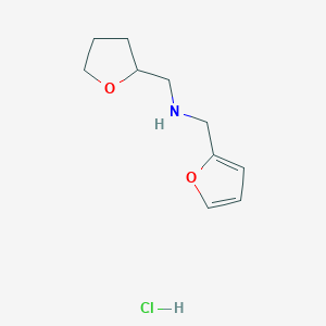 molecular formula C10H16ClNO2 B7759918 1-(furan-2-yl)-N-((tetrahydrofuran-2-yl)methyl)methanamine hydrochloride 