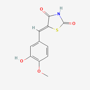 molecular formula C11H9NO4S B7759924 (5Z)-5-(3-hydroxy-4-methoxybenzylidene)-1,3-thiazolidine-2,4-dione 
