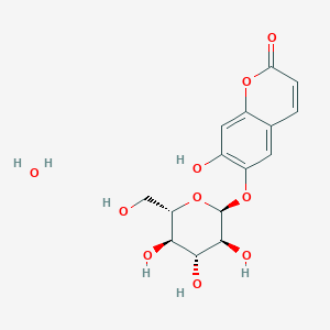 molecular formula C15H18O10 B7759935 7-hydroxy-6-[(2S,3S,4R,5R,6S)-3,4,5-trihydroxy-6-(hydroxymethyl)oxan-2-yl]oxychromen-2-one;hydrate 