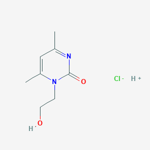 molecular formula C8H13ClN2O2 B7759989 Hydron;1-(2-hydroxyethyl)-4,6-dimethylpyrimidin-2-one;chloride 