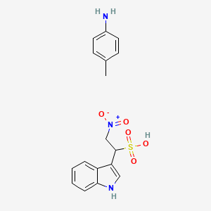 molecular formula C17H19N3O5S B7760000 4-methylbenzenaminium 1-(1H-indol-3-yl)-2-nitroethanesulfonate 