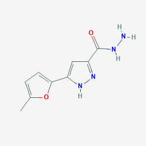 molecular formula C9H10N4O2 B7760115 3-(5-methylfuran-2-yl)-1H-pyrazole-5-carbohydrazide 