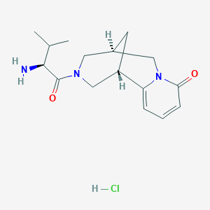 molecular formula C16H24ClN3O2 B7760170 (1R,5S)-3-((S)-2-amino-3-methylbutanoyl)-3,4,5,6-tetrahydro-1H-1,5-methanopyrido[1,2-a][1,5]diazocin-8(2H)-one hydrochloride 