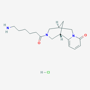 molecular formula C17H26ClN3O2 B7760178 (1S,9R)-11-(6-aminohexanoyl)-7,11-diazatricyclo[7.3.1.02,7]trideca-2,4-dien-6-one;hydrochloride 