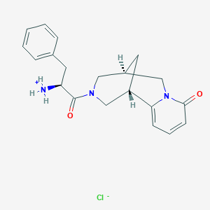 molecular formula C20H24ClN3O2 B7760212 [(2S)-1-oxo-1-[(1S,9R)-6-oxo-7,11-diazatricyclo[7.3.1.02,7]trideca-2,4-dien-11-yl]-3-phenylpropan-2-yl]azanium;chloride 