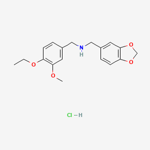 molecular formula C18H22ClNO4 B7760217 N-(3-Methoxy-4-ethoxybenzyl)-3,4-methylenedioxybenzyl-amine hydrochloride 