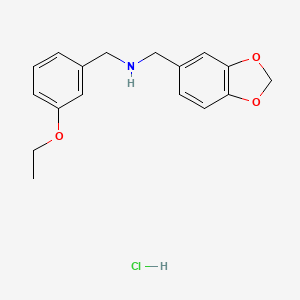 molecular formula C17H20ClNO3 B7760223 1-(1,3-Benzodioxol-5-yl)-N-(3-ethoxybenzyl)methanamine hydrochloride 