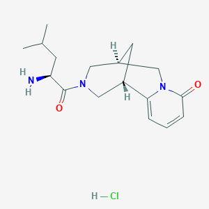 molecular formula C17H26ClN3O2 B7760241 (1R,5S)-3-((S)-2-amino-4-methylpentanoyl)-3,4,5,6-tetrahydro-1H-1,5-methanopyrido[1,2-a][1,5]diazocin-8(2H)-one hydrochloride 