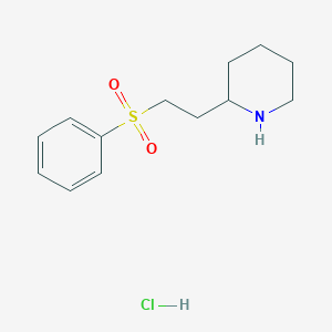 molecular formula C13H20ClNO2S B7760259 2-(2-(Phenylsulfonyl)ethyl)piperidine hydrochloride 