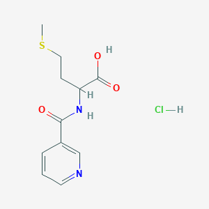 molecular formula C11H15ClN2O3S B7760291 4-Methylsulfanyl-2-(pyridine-3-carbonylamino)butanoic acid;hydrochloride 