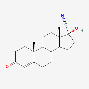 molecular formula C20H27NO2 B7760304 (10R,13S,17R)-17-hydroxy-10,13-dimethyl-3-oxo-2,3,6,7,8,9,10,11,12,13,14,15,16,17-tetradecahydro-1H-cyclopenta[a]phenanthrene-17-carbonitrile 