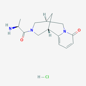 molecular formula C14H20ClN3O2 B7760316 (1R,5S)-3-((S)-2-aminopropanoyl)-3,4,5,6-tetrahydro-1H-1,5-methanopyrido[1,2-a][1,5]diazocin-8(2H)-one hydrochloride 