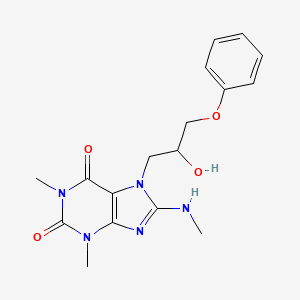 molecular formula C17H21N5O4 B7760324 7-(2-hydroxy-3-phenoxypropyl)-1,3-dimethyl-8-(methylamino)-3,7-dihydro-1H-purine-2,6-dione 
