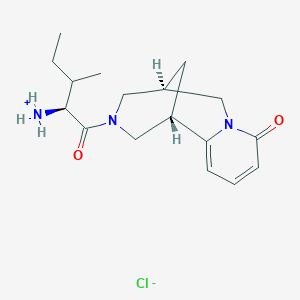 molecular formula C17H26ClN3O2 B7760347 [(2S)-3-methyl-1-oxo-1-[(1S,9R)-6-oxo-7,11-diazatricyclo[7.3.1.02,7]trideca-2,4-dien-11-yl]pentan-2-yl]azanium;chloride 