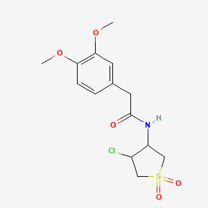 molecular formula C14H18ClNO5S B7760525 N-(4-chloro-1,1-dioxidotetrahydrothiophen-3-yl)-2-(3,4-dimethoxyphenyl)acetamide 