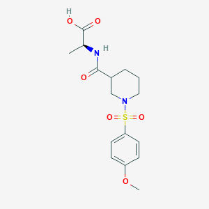 molecular formula C16H22N2O6S B7760559 N-({1-[(4-methoxyphenyl)sulfonyl]piperidin-3-yl}carbonyl)-L-alanine 