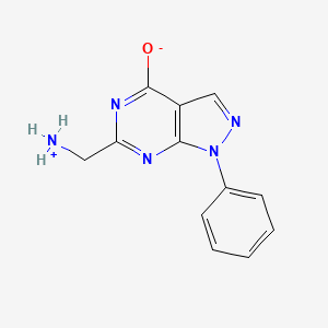 molecular formula C12H11N5O B7760680 6-(Azaniumylmethyl)-1-phenylpyrazolo[3,4-d]pyrimidin-4-olate 