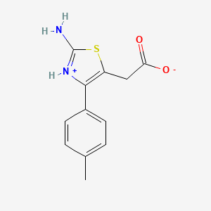 molecular formula C12H12N2O2S B7760775 2-[2-Amino-4-(4-methylphenyl)-1,3-thiazol-3-ium-5-yl]acetate 