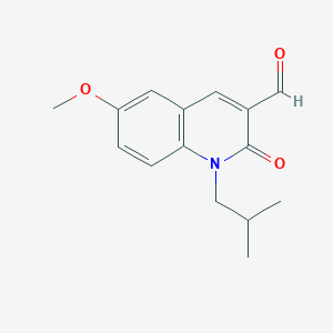 molecular formula C15H17NO3 B7760801 6-Methoxy-1-(2-methylpropyl)-2-oxo-1,2-dihydroquinoline-3-carbaldehyde 