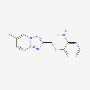 molecular formula C15H15N3S B7760814 2-{[(6-Methylimidazo[1,2-a]pyridin-2-yl)methyl]sulfanyl}aniline 
