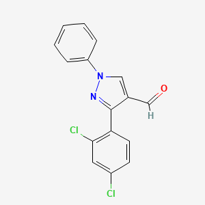molecular formula C16H10Cl2N2O B7761170 3-(2,4-Dichlorophenyl)-1-phenyl-1H-pyrazole-4-carbaldehyde CAS No. 618098-88-7